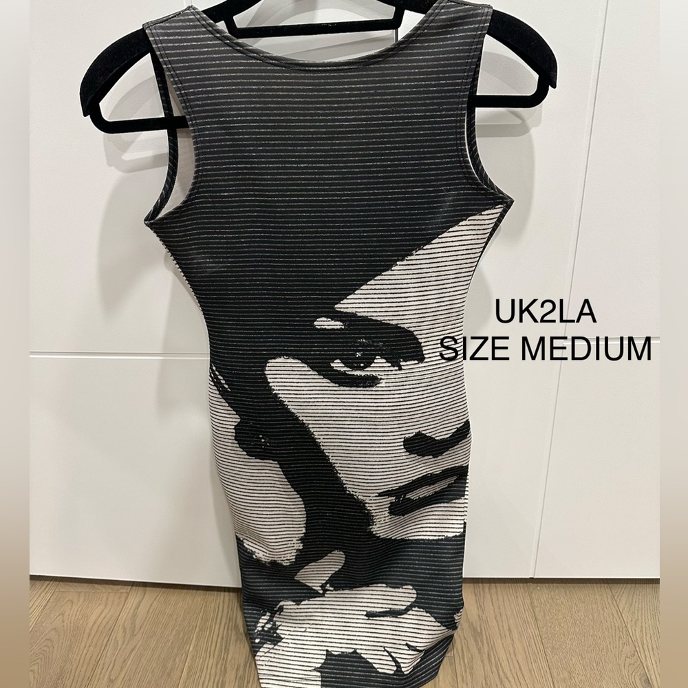 UK2LA Monochrome Graphic Midi Dress - Picture 1 of 1